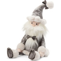 Jellycat Large Faux-Fur Shimmering Santa - Silver