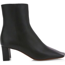 Vetements Women's Boomerang Square-Toe Leather Ankle Boots - Black - Size 41 (11)