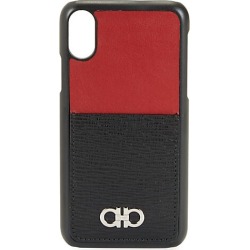 Salvatore Ferragamo Men's Bicolor Leather iPhone X Case - Black