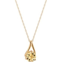 Collier à pendentif en or jaune 10 ct avec citrine, pierre de naissance de novembre