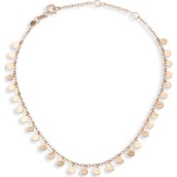 14K Rose Gold Disc Charm Anklet