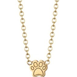 Itty Bitty Symbols 14K Yellow Gold Centered Dog Paw Pendant Necklace