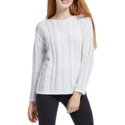 Haut en mélange de coton à point de torsade et à rivets