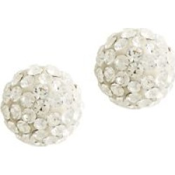 Dormeuses sphériques de 6,7 mm en or jaune 14 k et pavées de cristaux