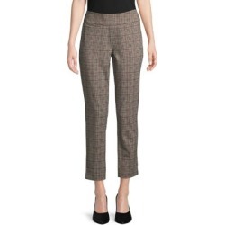 Plaid Slimming Ankle Pants