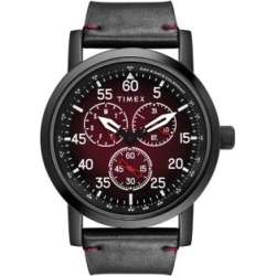 Montre chronographe classique pour homme avec bracelet en cuir