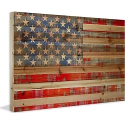 American Dream Painting Print on Natural Pine Wood