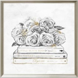 Framed Rose & Books Print
