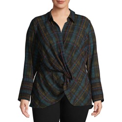 Plus Printed Tie Top