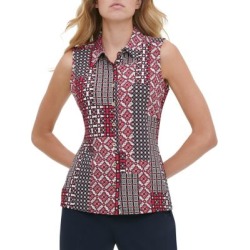 Mixed-Print Sleeveless Top