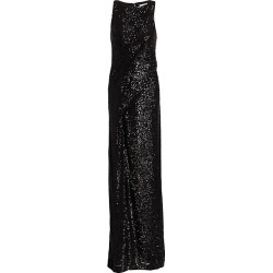 Rachel Gilbert Women's Sequin Sleeveless Twist Front Column Gown - Black - Size 12