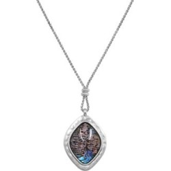 Collier à pendentif argenté et réversible Bologna Incorporated