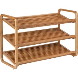 Honey-Can-Do 3-Tier Bamboo Shoe Rack Organizer - Brown