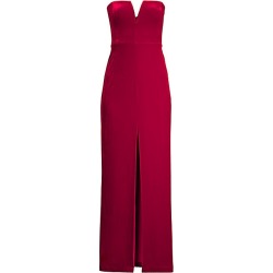 BCBGMAXAZRIA Women's Strapless Velvet Gown - Passion Red - Size 4