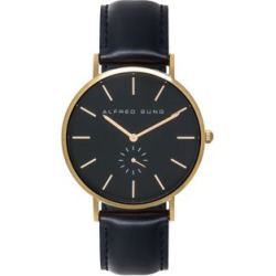 Montre or rose avec bracelet en cuir