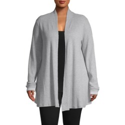 Open-Front Cotton Blend Cardigan