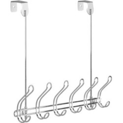Six-Hook Wall Mount or Over Door Rack