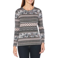 Mixed-Print Cotton-Blend Top