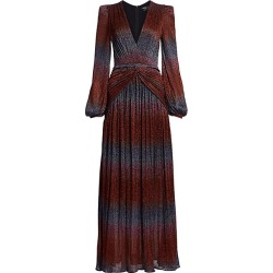 PatBO Women's Rainbow Lurex Long-Sleeve Gown - Size 6