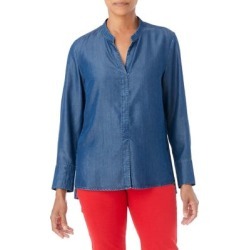 High-Low Denim Blouse