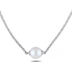 Collier en argent sterling avec perle blanche