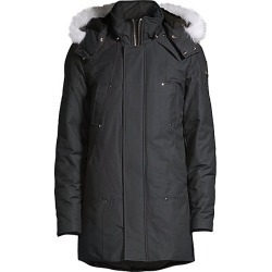 Moose Knuckles Men's Stirling Fox Fur-Trim Nylon-Blend Parka - Granite White - Size Large