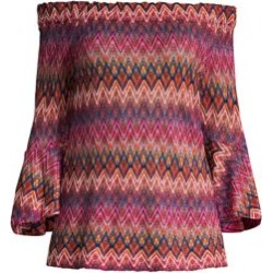 Jet Set Jungle Healdsburg Chevron-Stripe Off-The-Shoulder Top