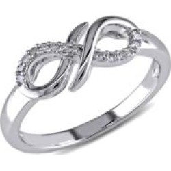 Bague infinie à naud en argent sterling et diamants