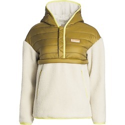 MOTHER Women's Faux Shearling Puffer Zip Pullover - Beyond The Summit - Size Medium