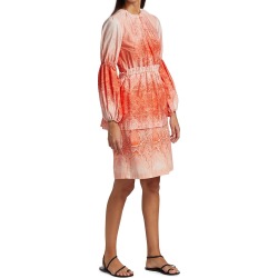 Beatriz Camacho Women's Flor De Sal Tiered Pompa Dress - Coral - Size 12