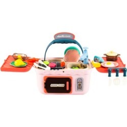 Multi-functional Picnic Playset Cooking Toys Mini Kitchen Set Realistic Miniature Sounds Lights Chefs Pretend Play