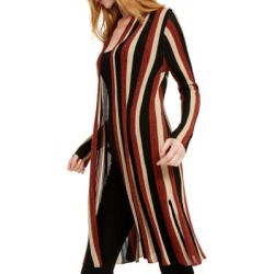 Cardigan long métallisé avec rayures