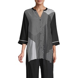 Mixed-Print Pajama Top