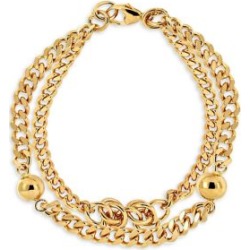 18K Goldplated Double Curb Link Chain Knot Bracelet found on MODAPINS