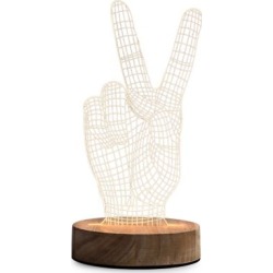 Peace Sign Illusion LED Wooden Desk Light
