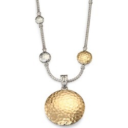 John Hardy Women's Palu 18K Yellow Gold & Sterling Silver Medium Round Enhancer - Gold Silver