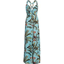 PatBO Women's Tropical Print Halterneck Maxi Dress - Cerulean - Size 0