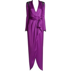 Ralph and Russo Women's Embellished Silk Satin Wrap Gown - Purple - Size 44 (12)