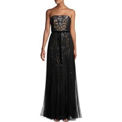 Strapless Sequin Tulle Gown