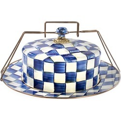 MacKenzie-Childs Royal Check Cake Carrier
