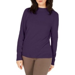 Zip-Back Mock Neck Sweater