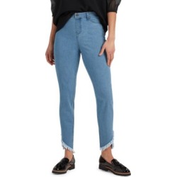 Legging à la cheville et taille haute en denim effiloché