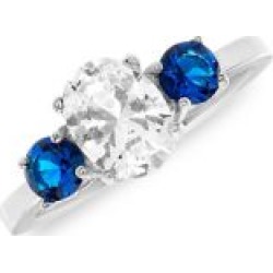 925 Sterling Silver & Crystal Anniversary & Engagement Ring