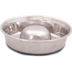 Stainless Steel Slow Feed Dog Bowl