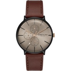 Montre Dress Sport en acier inoxydable avec bracelet en cuir
