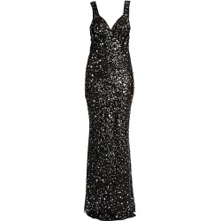 Attico Women's Sequin Stars Sleeveless Gown - Black - Size 38 (4)