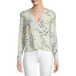 Kyla Silk Floral Draped Blouse