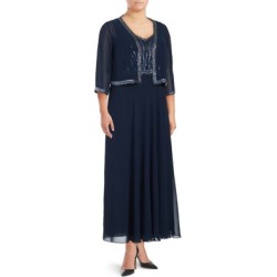 Plus Jacket and Dress 2-Piece Set