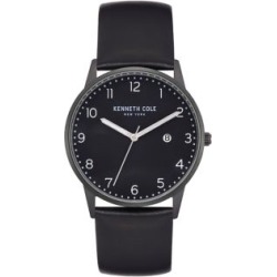 Montre griffée en acier inoxydable à bracelet en cuir