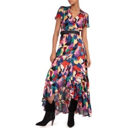 Abstract-Print Asymmetrical Missy Dress